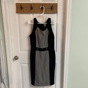 White House Black Market Black and Gray Mini Dress